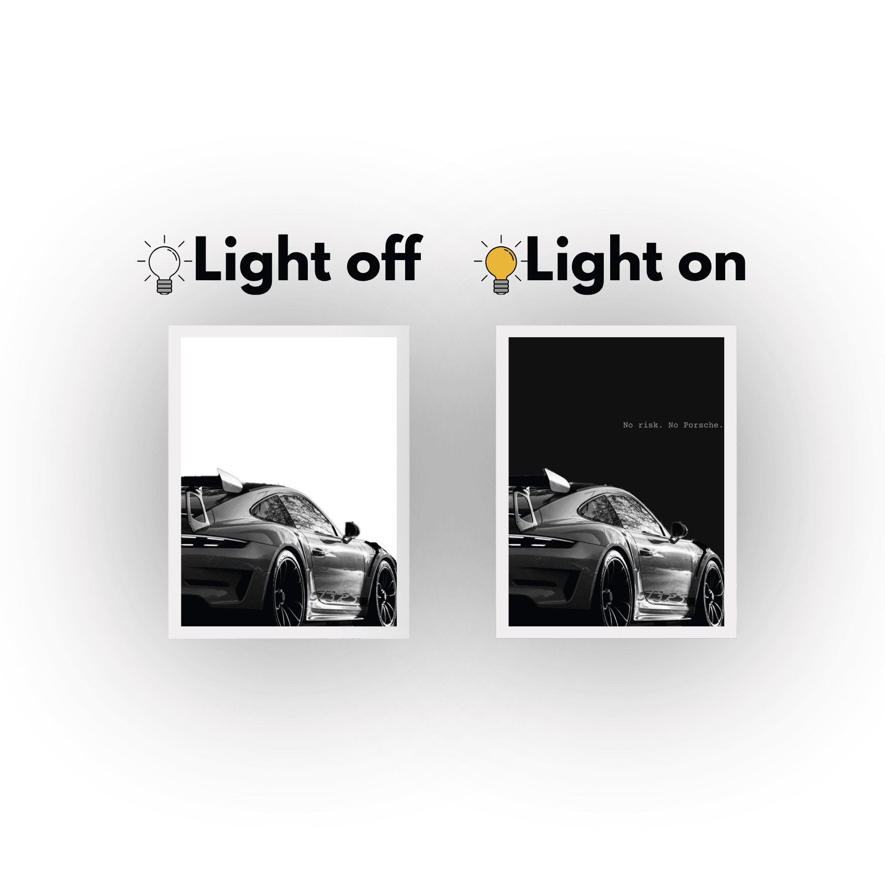 NO RISK NO PORSHE LIGHT ART